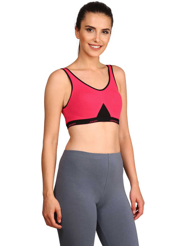 Image of Jockey Women's Cotton Active Bra (1375-0105-Ruby_Ruby_XX-Large)