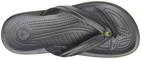 Image of crocs Unisex's Crocband Flip Graphite and Volt Green Flip-Flops-M9W11 (11033-0A1)