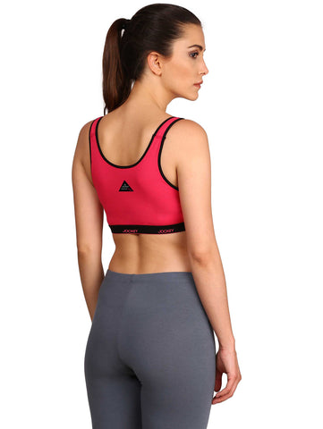 Image of Jockey Women's Cotton Active Bra (1375-0105-Ruby_Ruby_XX-Large)