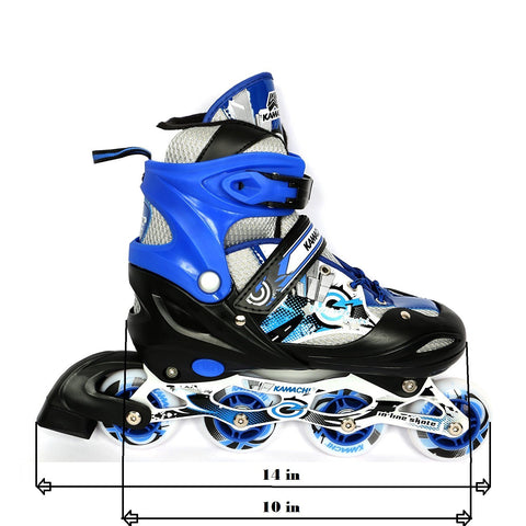 Image of Kamachi K-906 100-percent-cotton-jersey Inline Skates, Large (Blue/White)