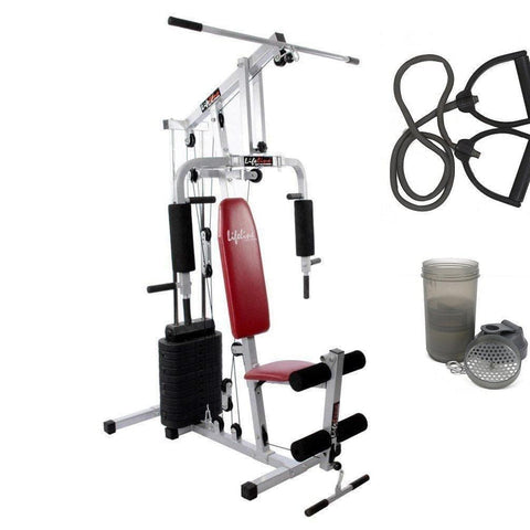 Image of Lifeline Home Gym Setup 002 For Workout At Home Bundles with Resistance Band and Shaker Bottle || Available on EMI-IMFIT