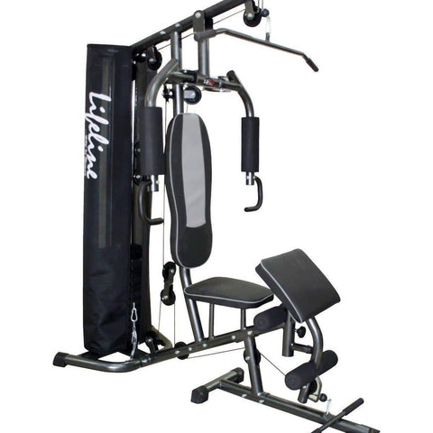 Image of Lifeline Home Gym Set Deluxe 005 For Workout At Home Bundles With Resistance Band, Pull Reducer and Exercise Curve Bench 5501A || Available on EMI-IMFIT