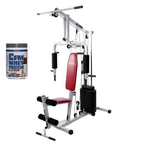 Image of Lifeline Home Gym 002 Bonus with Weider CFM Whey Protein 908 GMS (Chocolate)-IMFIT
