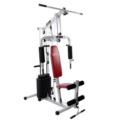 Image of Lifeline Home Gym 002 Bonus with Weider Mega Mass 4000 2.3 kg (Smooth Chocolate)-IMFIT