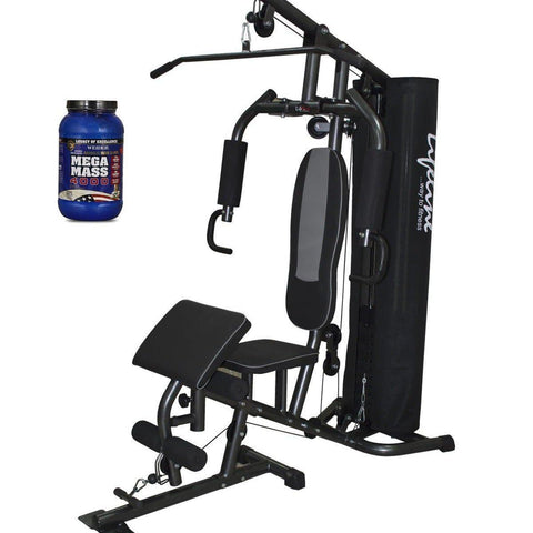 Image of Lifeline Home Gym 005 Deluxe Bundles with Weider Mega Mass 4000 2.3 kg (Creamy Vanilla)-IMFIT
