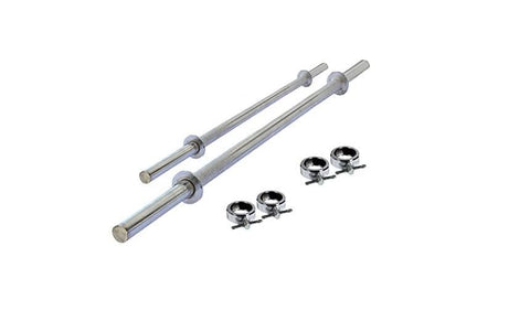 Image of (26MM) Steel Solid Straight Weight Bar with 2 Locks (Chrome) Available from 3 Feet to 6 Feet