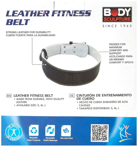 Image of Body Sculpture BW503 Leather Fitness Belt, Medium (Black)