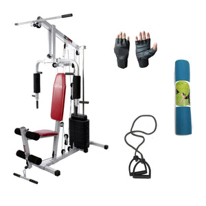 Lifeline Home Gym Machine 002 For Workout At Home Bundles With Resistance Band, Gym Gloves and Yoga Mat || Available on EMI-IMFIT