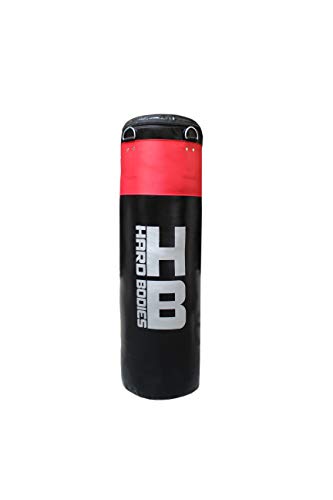 HB Hard Bodies Combo 10-A Synthetic Leather Black Punching Bag, Filled, Boxing Gloves, Heavy Chain