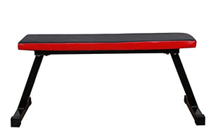 ALLYSON FITNESS Heavy Duty Flat Bench- 300 KG Capacity Utility Exercise Bench for Weight Strength Training, Sit Up Abs Multipurpose Fitness Exercise Gym Workout for Full Body Workout of Home Gym (RED)