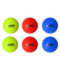 Sixer PVC Cricket Wind Ball Set of 6 Pcs, Full Size, Red, Orange, Blue, Green, Multicolour