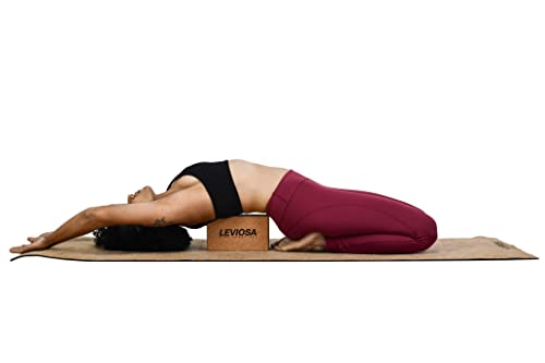 LEVIOSA Cork Yoga Block, 9 x 5 x 3 Inch , Brown