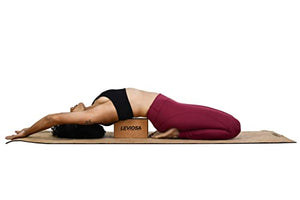 LEVIOSA Cork Yoga Block, 9 x 5 x 3 Inch , Brown