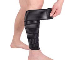 TIMA 1117 Polyester Elastic Knee Compression Bandage Wraps Support for Legs, Thighs, hamstrings Ankle & Elbow Elastic Compression Wraps Perfect for Squats, Powerlifting (Pack of 2, Black)