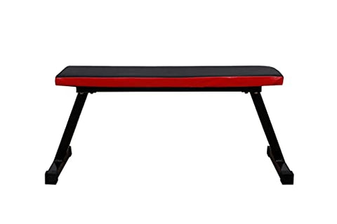 Image of ALLYSON FITNESS Heavy Duty Flat Bench- 300 KG Capacity Utility Exercise Bench for Weight Strength Training, Sit Up Abs Multipurpose Fitness Exercise Gym Workout for Full Body Workout of Home Gym (RED)