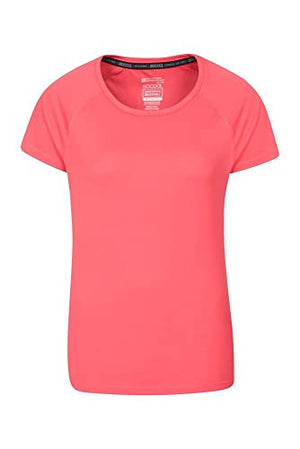 Mountain Warehouse Endurance Womens T-Shirt - Ladies Top, Coral (Plain), 20