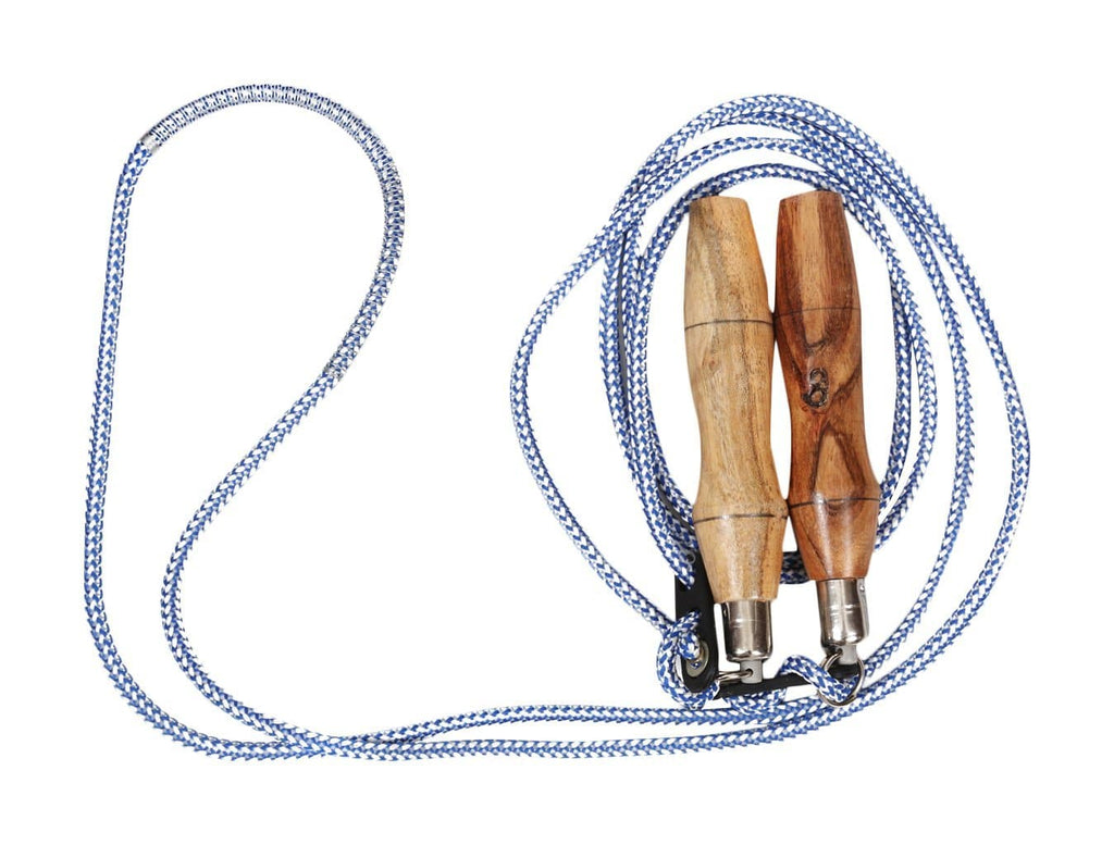 Myspoga 6 Feet 910 Skipping Rope For Workout | Wooden Handle PVC And Nylon Twisted Rope Smooth With Bush Bearing (Multicolor)
