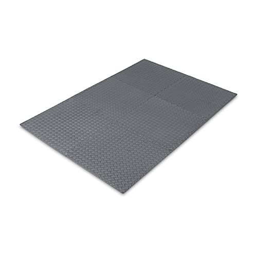 AmazonBasics Puzzle Exercise Mat with EVA Foam Interlocking Tiles - Grey