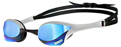 Image of Arena Cobra Ultra Swim Goggles, Blue/Silver, Swipe Anti-Fog Mirror