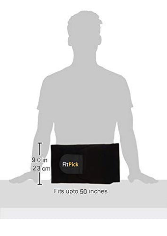 Image of FIT PICK Sweat Belt, Stomach Belt for Men and Women Non-Tearable, Sauna Belt Waist Trainer , Sweat Belt for Men and Women (4.5 mm Thickness) Black