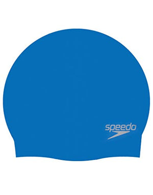 Speedo Moulded Silicon Cap For Unisex-Adult (Size: 1Sz,Color: Blue/Silver)