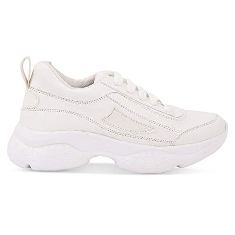 Image of Blinder Womens Sneakers White (AP-1-white-full-sneaker-heel-ladies-38)