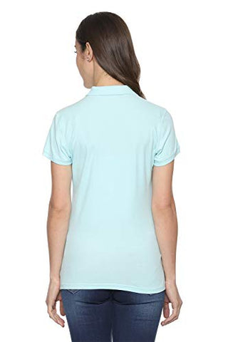 Image of Allen Solly Women's Regular Polo Shirt (AHCTCRGFN06149_Lt. Blue Solid L)