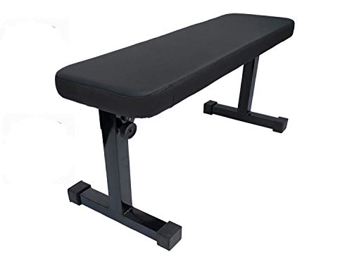 SNOWA Foldable Flat Travel Weight Bench for Multipurpose Fitness Exercise Gym Workout, Heavy Duty Bench for Home & Pro Gym Fold to 6 inch High (42 inch, Black)