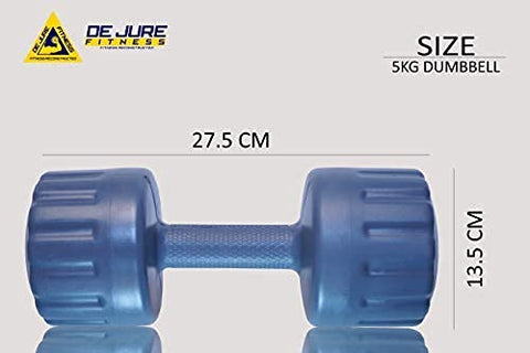 Image of De jure Fitness (Pack of 2) PVC Dumbbells 5kg Weights for Home Fitness.