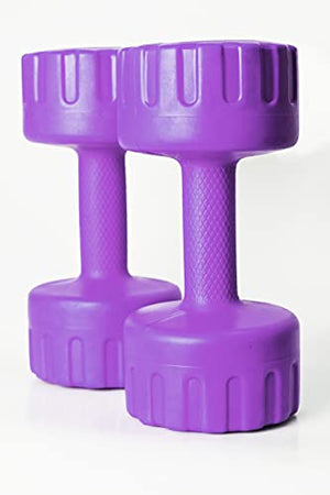 Aurion PVC Dumbbells Weights Fitness Home Gym Exercise Barbell (Pack of 2) Light Heavy for Women & Men’s Dumbbell (1 KG X 2, Purple)