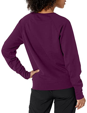 Image of Champion Women's Powerblend Boyfriend Crew Sweatshirt, Venetian Purple - Applique, X Small