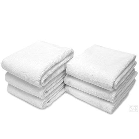 Image of STS Microfiber Fitness Exercise Towels, 6 Pack, 16-Inch x 27-Inch, White