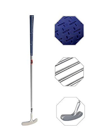 Image of Two Way Junior Golf Putter Kids Putter Both Left and Right Handed Easily Use 3 Sizes for Ages 3-5 6-8 9-12 (Silver Head+Blue Grip, 25 inch,Age 3-5)