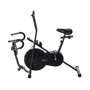 Lifeline Fitness LE-102T Air Bike Exercise Cycle Stationary Handles with Twister & Pushup Bar for Home Gym Workout, Vertically & Horizontally Adjustable Seat, Weight Loss at Home, Max User Weight 100kg