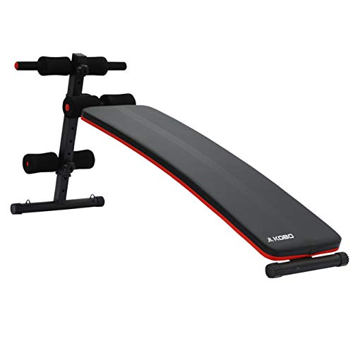 Kobo Imported Abdominal Exercise Sit Up Bench for Home Gym - Black/Red