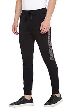 Alan Jones Clothing Men's Cotton Solid Slim Fit Joggers Track Pants (JOG21-P108_Black_3XL)