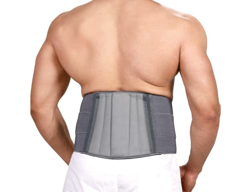 PharmEasy Lumbar Sacro Support Belt, Back Pain Relief, and Sacral Support for Men and Women - (Universal Size), Grey