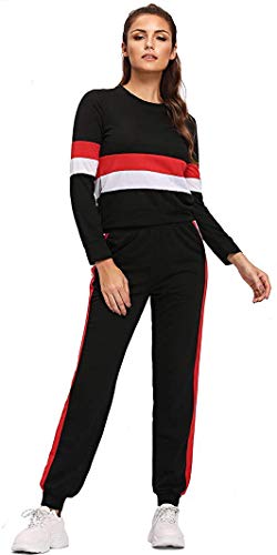 Galani Yoga Suit For Sports Gym Dancing Workout Aerobic Fitness Breathable Fabric Top & Leggings For Women Comfortable Ankle-Length Yoga Wear (Black, L)