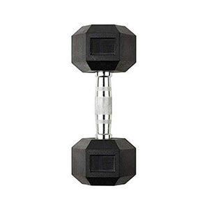 FratiiSingh's 7.5kg Rubber Hex Dumbbells for Unisex {Pack of 1 pcs. of 7.5Kg Dumbbell}, Rubber, Black