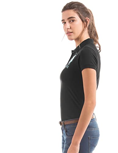 US Polo Women's Band Collar T-Shirt (UWTS0547_Black_X-Small)