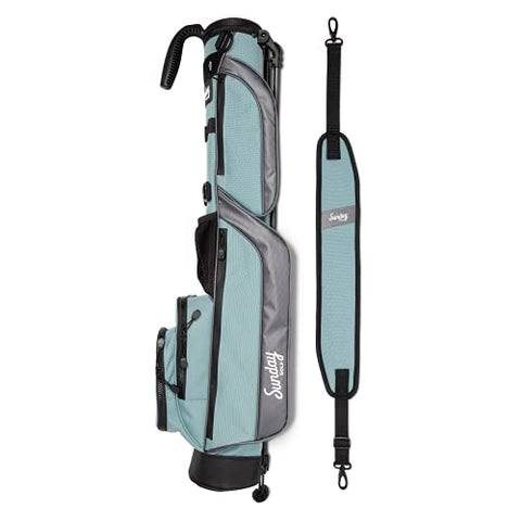 Image of Sunday Golf Loma Bag - Lightweight Golf Bag with Strap and Stand – Easy to Carry Pitch n Putt Golf Bag – Golf Stand Bag for The Driving Range, Par 3 and Executive Courses, 31 Inches Tall (Seafoam)