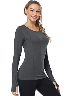CADMUS Women's 3 Pack Running Compression Long Sleeve T Shirt, 1601: Grey, Pack of 1, Small