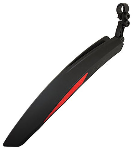 Image of Dark Horse Plastic Bicycle Atom Mudguard with Reflective Tape, Black-Red