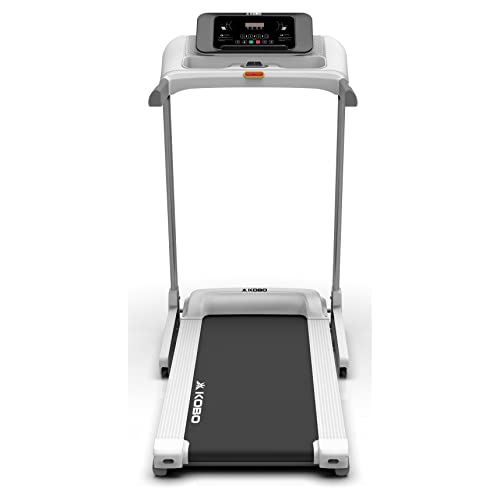 Kobo TM-215 Stainless-Steel 2.5 HP - 5 HP Peak DC Motorised Treadmill for Home Use with Bluetooth Connectivity APP, Free Installation Assistance (White)