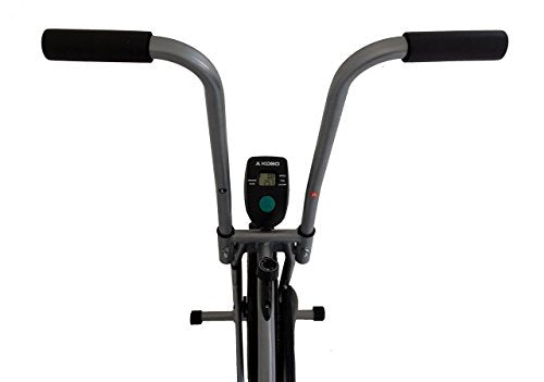 Kobo Imported AB-5 Air Bike Deluxe Exercise Cycle with Fixed Handle and Digital LCD Display Monitor