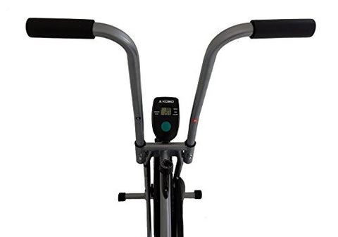 Image of Kobo Imported AB-5 Air Bike Deluxe Exercise Cycle with Fixed Handle and Digital LCD Display Monitor