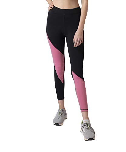 Neu Look Gym wear Leggings Ankle Length Stretchable Workout Tights/Sports Leggings/Sports Fitness Yoga Track Pants for Girls & Women (Blush, Size - XL)