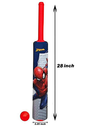 Image of MANAKI ENTERPRISE Plastic Spiderman Cricket Kit Combo Set for Kids with 3 Stumps with Bat and Ball ( Multicolour)