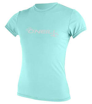 O'Neill Wetsuits Women's Basic Skins UPF 50+ Short Sleeve Sun Shirt, Seaglass, X-Small