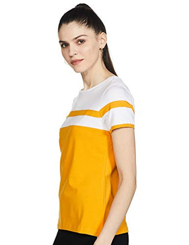 Image of Amazon Brand - Symbol Women's Regular T-Shirt (AW20SYTSMPB10_Mustard L)